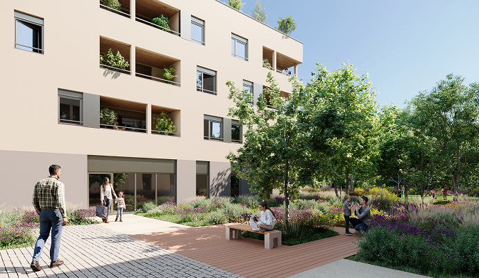 Vue 1 de la résidence Côté Parc à Bron